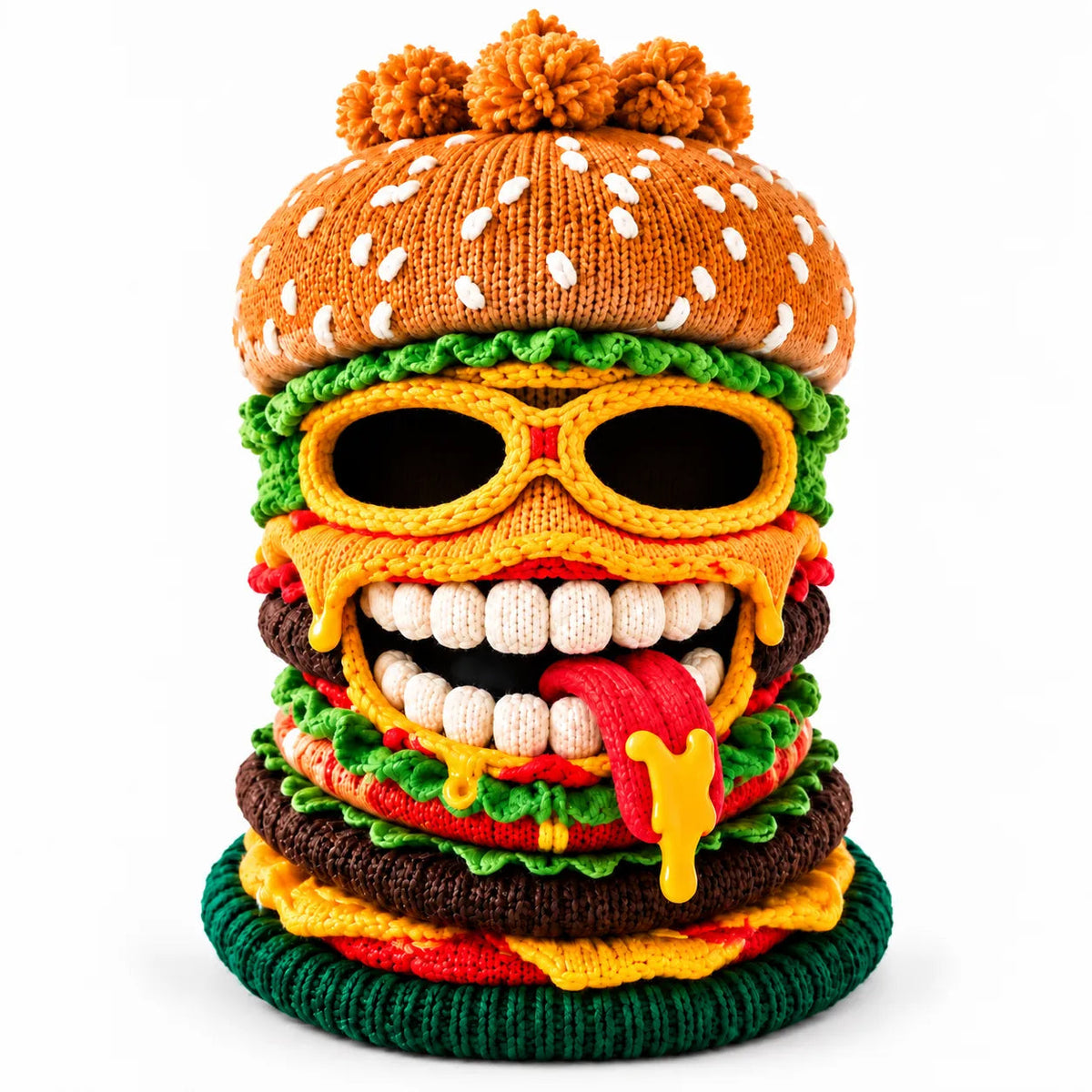 ππ 3D Burger Monster Knit Ski MaskβοΈ