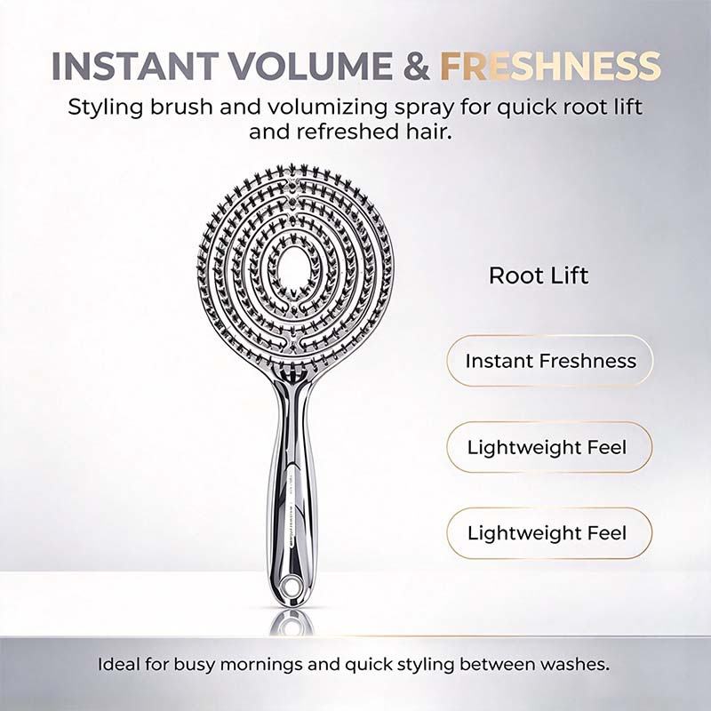 Anti-Static Hollow Round Bristle Brush - Massaging Design๐โโ๏ธโจ