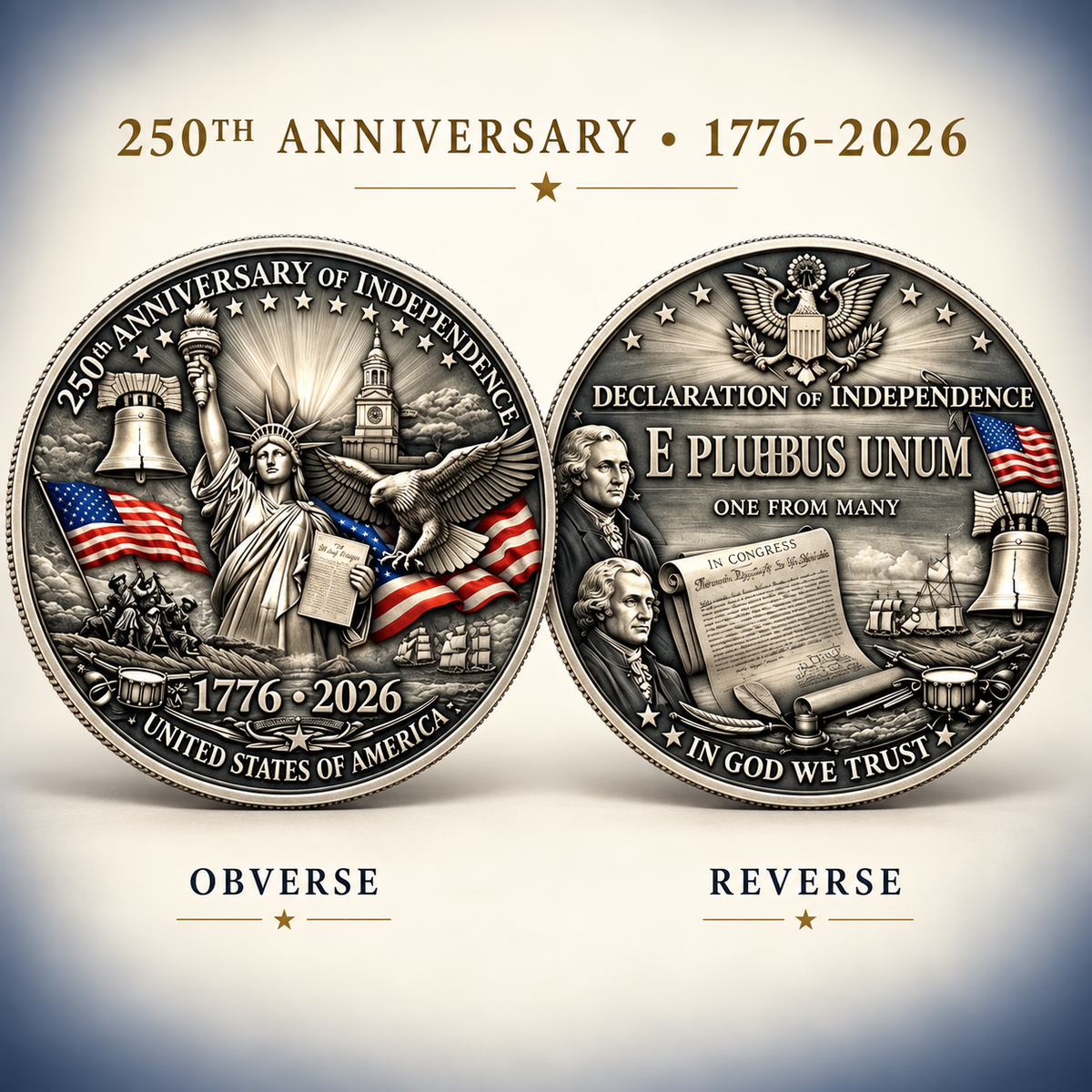 ๐๐บ๐ธ Limited Edition! ๐ฅ1776โ2026 250th Anniversary of American Independence Commemorative Coin