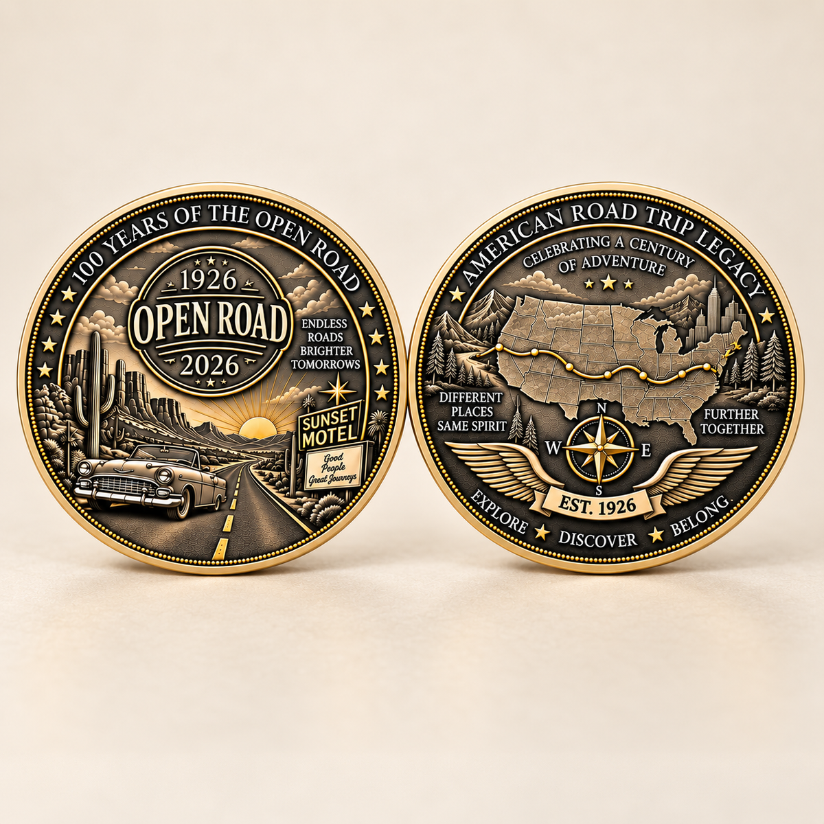 ๐๐บ๐ธ Limited Edition!๐ฅ๐ฅOpen Road 1926โ2026 Commemorative Coin