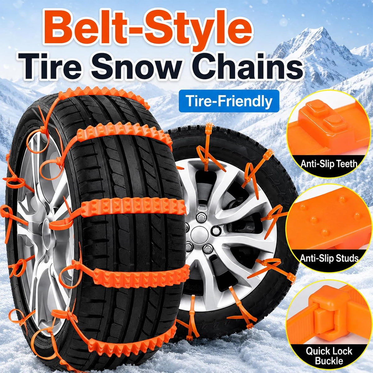 10 Pcs Winter Car Snow Chains Universal Anti-Skid Tire Chain βοΈ
