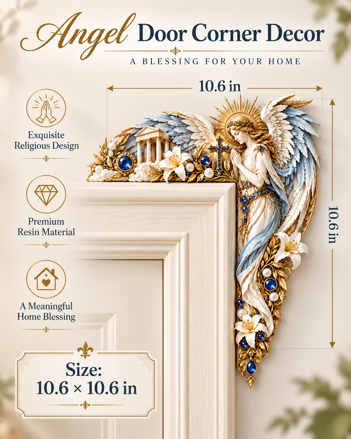 ๐ Angel Wing Door Corner Decoration โ Guardian Angel Door Frame Topper
