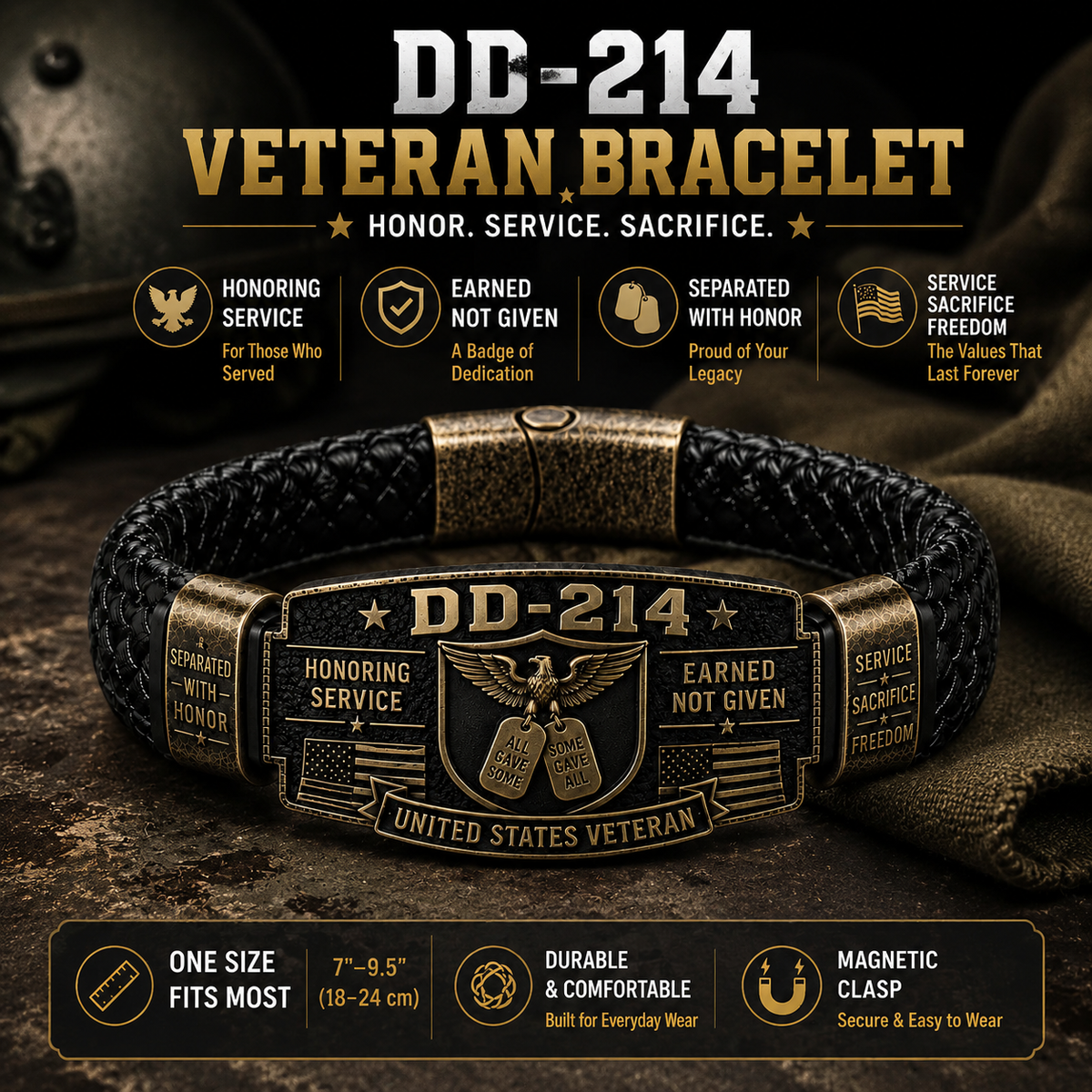 DD-214 Veteran Honor Bracelet