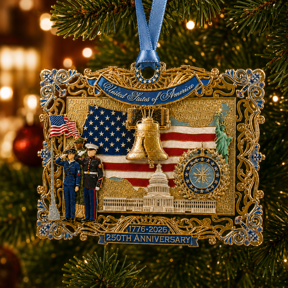 πΊπΈ 250th Anniversary Liberty Heritage Christmas Hanging Ornament