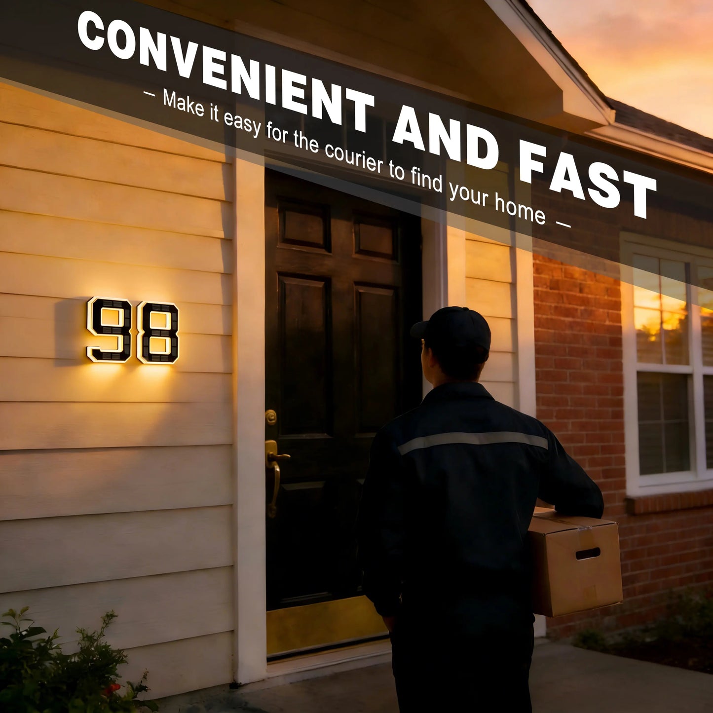 Never Miss a Delivery Again – Solar LED House Numbers (Waterproof & Auto-Illuminated at Night)