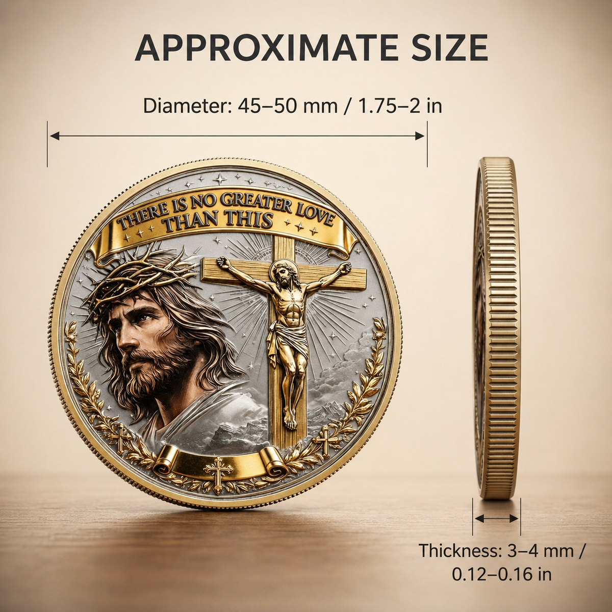 🎉🇺🇸 Limited Edition! 🔥 Only 250 Available! ✝️“No Greater Love” Resurrection Coin – Christian Faith Keepsake