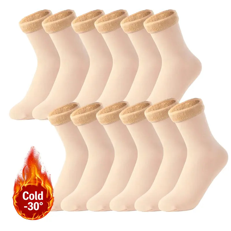 Women's Heavyweight Fuzzy Closed Fast-Heating Underwear Socks 🧦