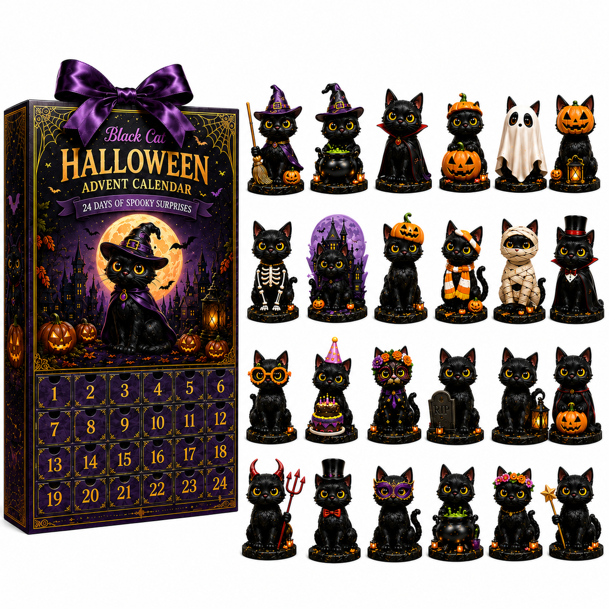 24-Day Christmas Advent Calendar β Halloween Black Cat Ornament