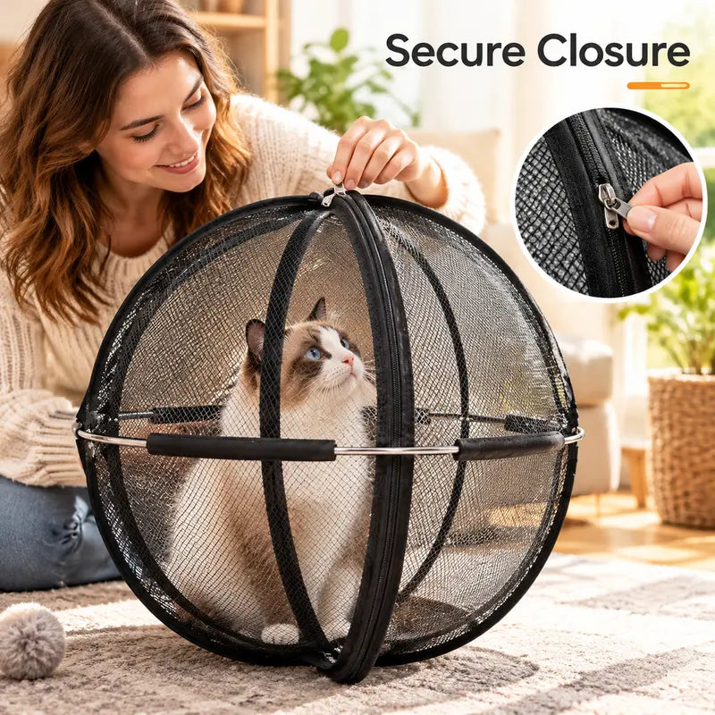 Portable Outdoor Cat Enclosure Mesh Ball Cat Cage π±