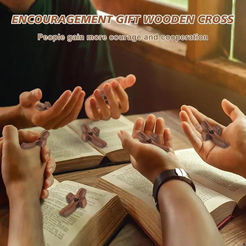 ✝️Handheld Heart-Shaped Pocket Cross – A Christian Keepsake for Prayer and Encouragement