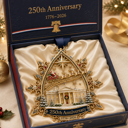🎉🇺🇸 Limited Edition!🔥🔥250th Anniversary: Santa Flying Over the White House on a Snowy Night