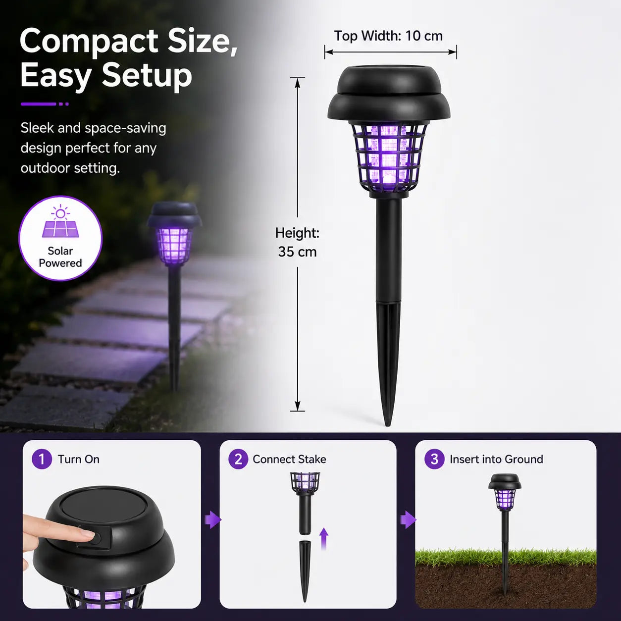 ☀️🦟 Solar Mosquito Zapper | 2-in-1 Bug Killer & Yard Light