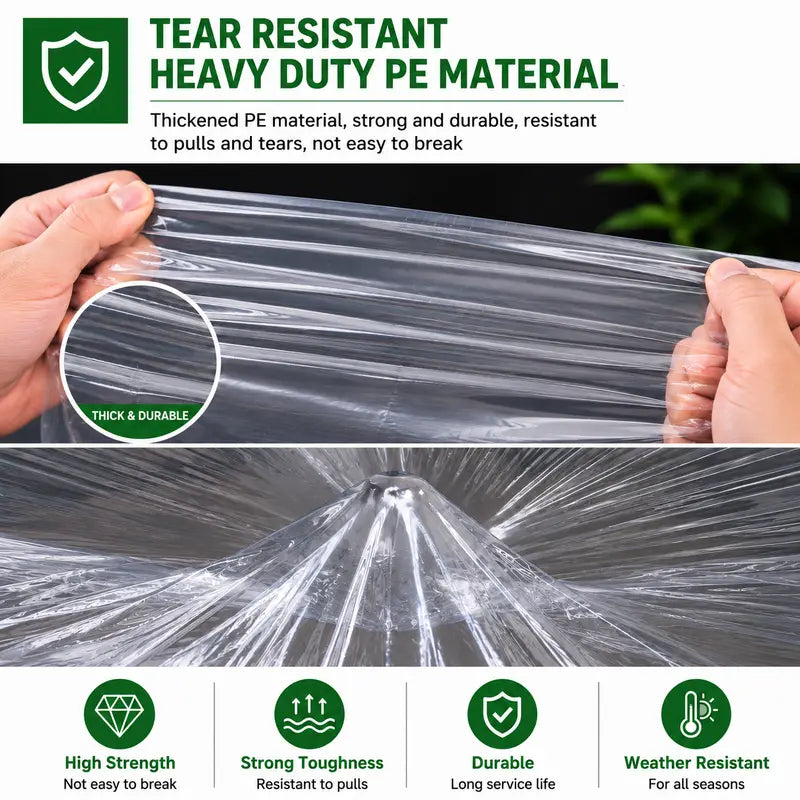 7x10FT Heavy Duty Waterproof PE Tarp Cover - Rainproof Tarp with Metal Grommets, Reinforced Edges & Fasteners for Balcony, Greenhouse, Plant Shield & Outdoor Storage
