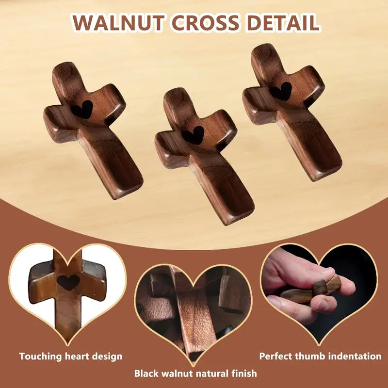 ✝️Handheld Heart-Shaped Pocket Cross – A Christian Keepsake for Prayer and Encouragement