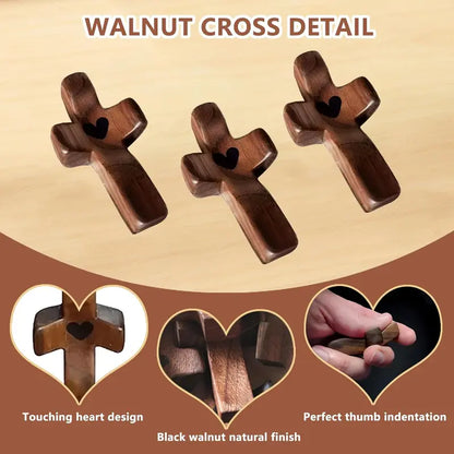 ✝️Handheld Heart-Shaped Pocket Cross – A Christian Keepsake for Prayer and Encouragement