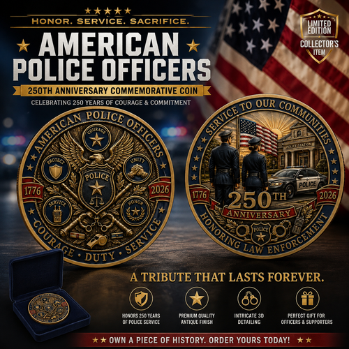 🎉🇺🇸 Limited Edition! 🔥🎁The Ultimate "Thank You" – 250th Anniversary American Police Officer Commemorative Coin (1776-2026) 🦅