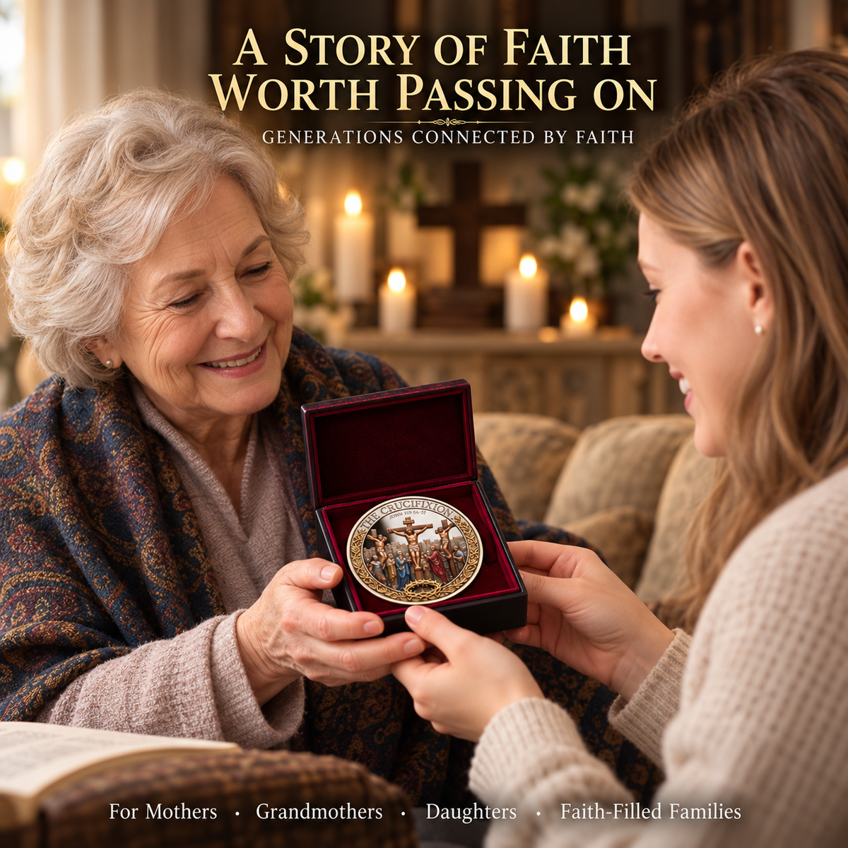 🎉🇺🇸 Limited Edition! 🔥Two Sides, One Promise – Crucifixion & Resurrection Commemorative Coin