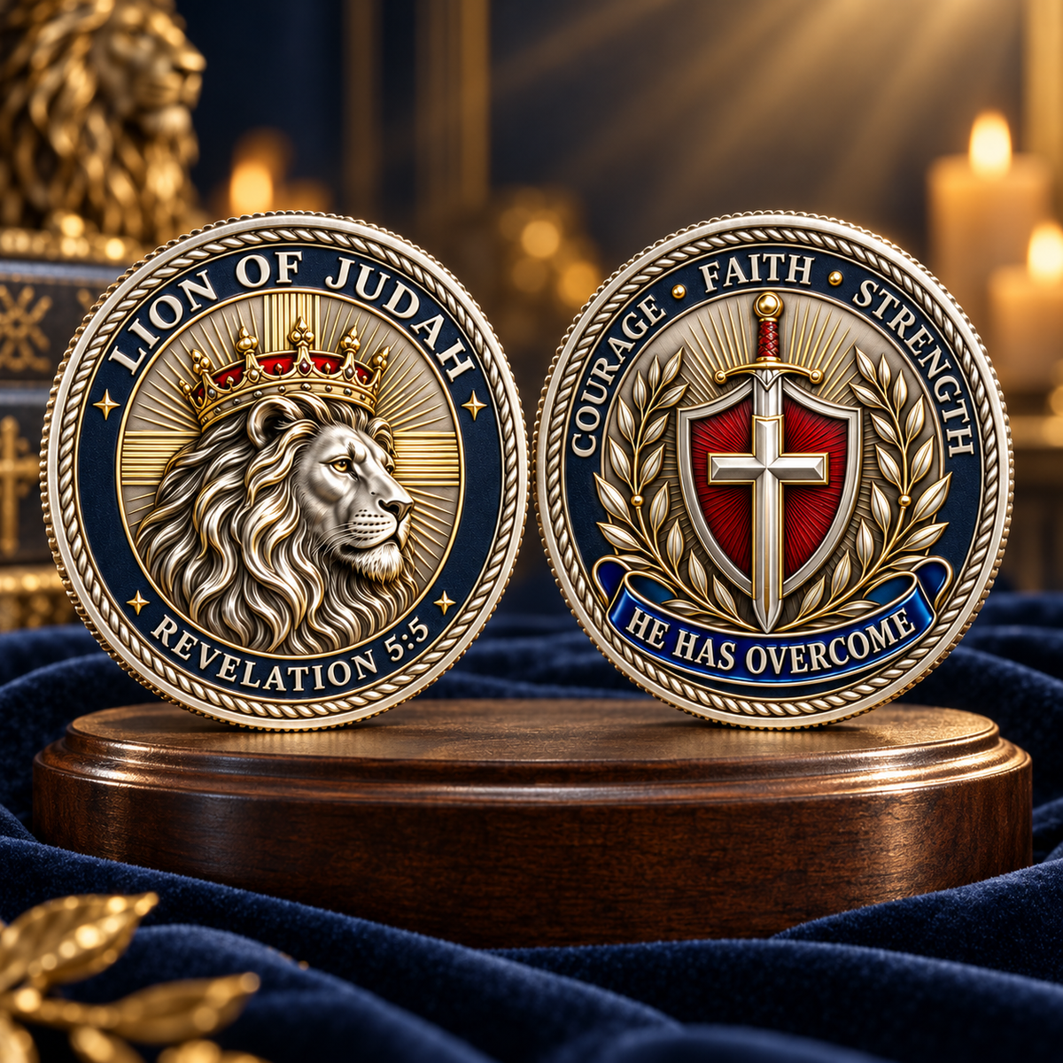 🎉🇺🇸 Limited Edition!🔥🔥Lion of Judah – He Has Overcome Faith Commemorative Coin