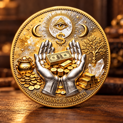 🏆🇺🇸 Limited Edition! 💰3D Wealth Coin – Gold-Tone Prosperity Symbol with Double-Sided Relief