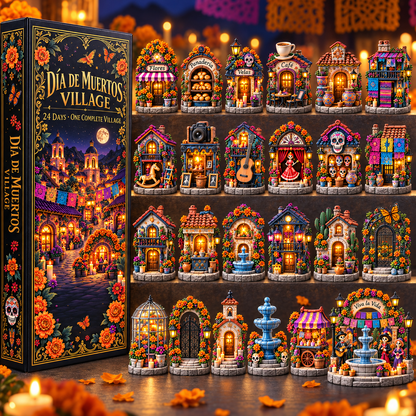 🎉🇺🇸 Limited Edition! 🔥 Only 250 Available! 🌟Día de Muertos Village Advent Calendar
