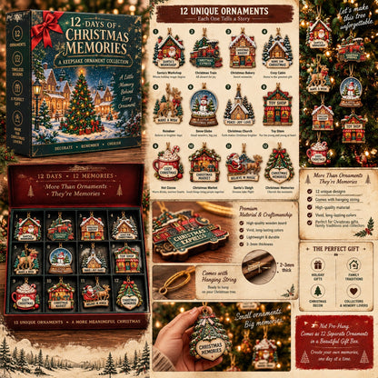 🎄12‑Day Christmas Memories Ornament Set ✨A Story Behind Every Ornament