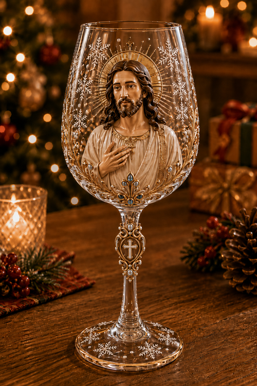 🎉🇺🇸 Limited Edition! 🔥 Only 100 sets available!  ✝️Faith & Grace 3D Christian Wine Glass Set – Meaningful Faith Gift✨🎁