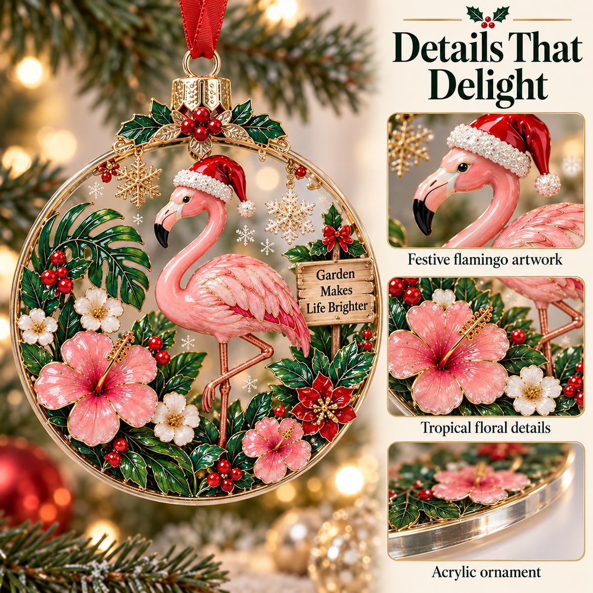 Christmas Floral Holiday Hanging Decoration Ornament –  Garden Makes Life Brighter✨