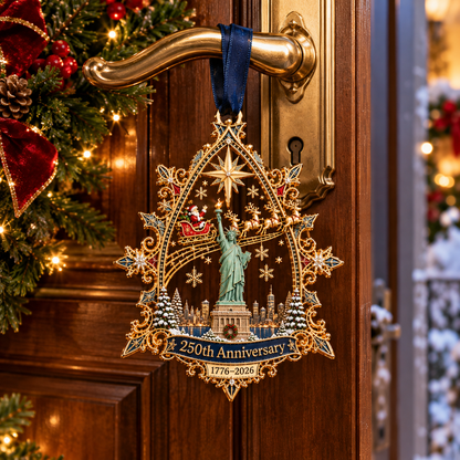 🎉🇺🇸 Limited Edition!🎄250th Anniversary Christmas Ornament 2026,Statue of Liberty & New York City Commemorative Ornament,