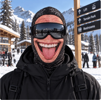Funny Realistic Face Ski Mask – Hilarious Winter Party Gear for Outdoor Groups