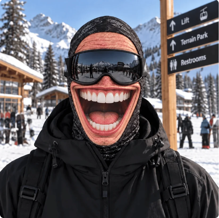 Funny Realistic Face Ski Mask – Hilarious Winter Party Gear for Outdoor Groups