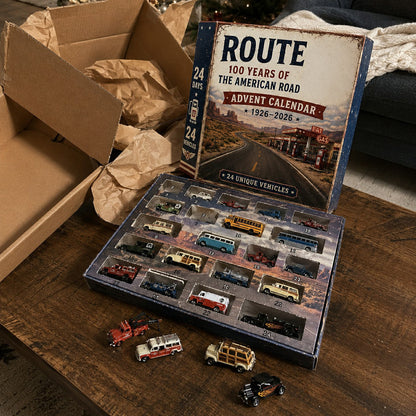 🎉🇺🇸 Limited Edition! 🔥🎁✨ Route 66 Centennial Advent Calendar – 24 Days of American Road Legends | 1926–2026 Collector’s Edition