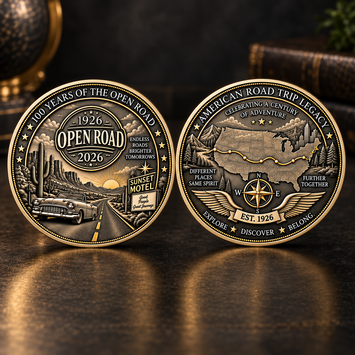 🎉🇺🇸 Limited Edition!🔥🔥Open Road 1926–2026 Commemorative Coin