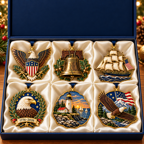 🎉🇺🇸 Limited Edition! 🔥American Eagle Heritage Christmas Ornament Collection