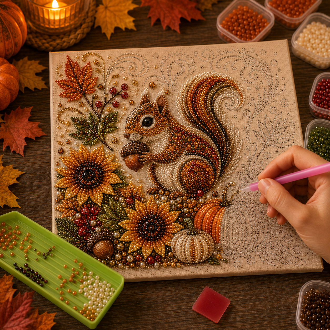 🔥 Last Day 49% OFF - 🍂💎 Autumn Pearl Painting Kit – Relaxing DIY Craft to Create Sparkling Fall Artwork 🖌️