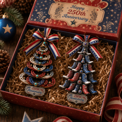 🇺🇸✨250th Anniversary Horseshoe Christmas Tree Ornament