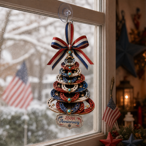 🇺🇸✨250th Anniversary Horseshoe Christmas Tree Ornament