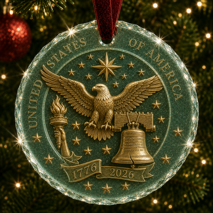🎉🇺🇸 Limited Edition! 🔥🎄 2026 America 250th Anniversary Christmas Ornament