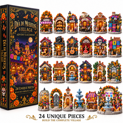 🎉🇺🇸 Limited Edition! 🔥 Only 250 Available! 🌟Día de Muertos Village Advent Calendar