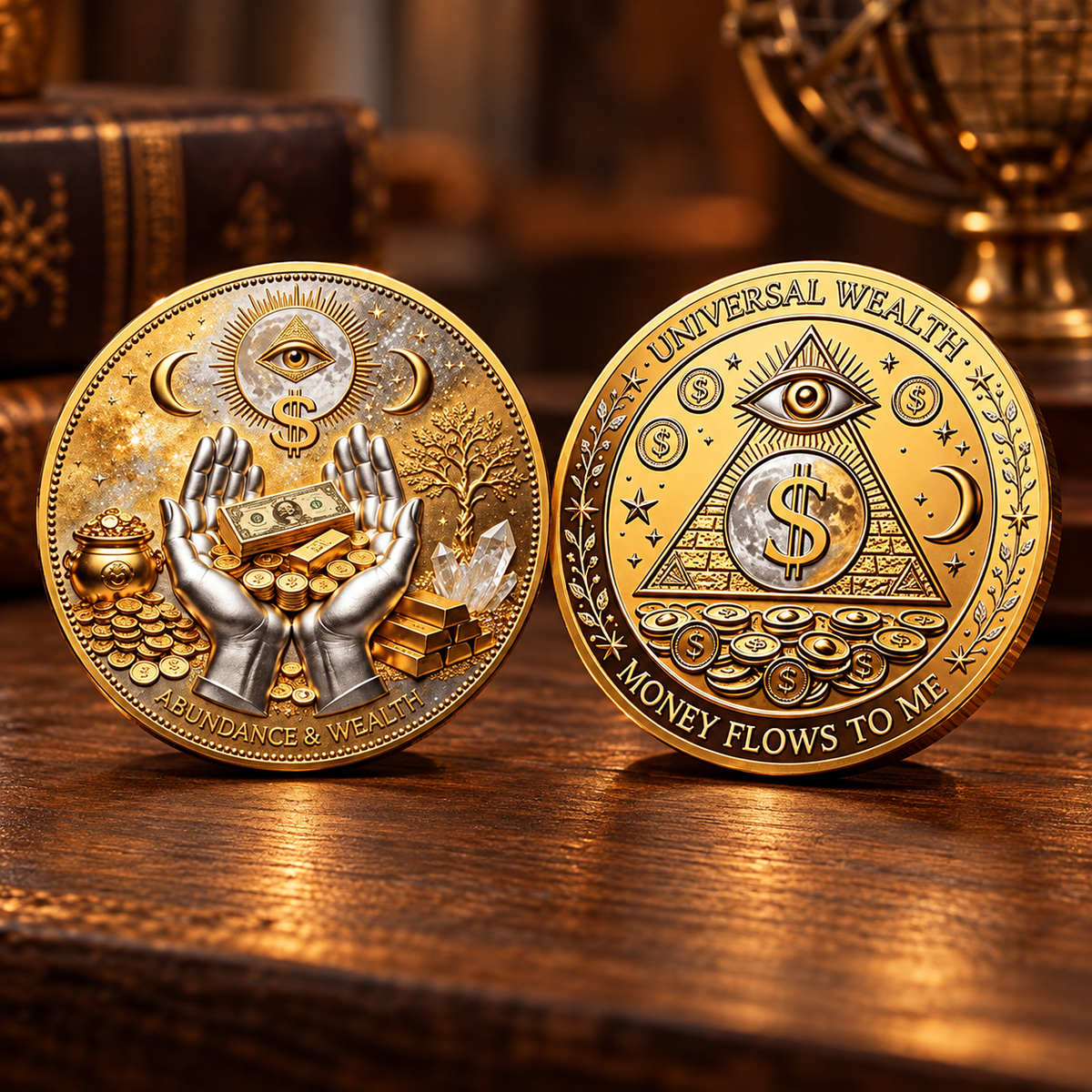 🏆🇺🇸 Limited Edition! 💰3D Wealth Coin – Gold-Tone Prosperity Symbol with Double-Sided Relief