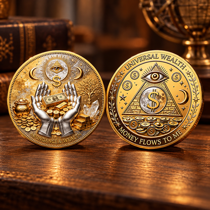 🏆🇺🇸 Limited Edition! 💰3D Wealth Coin – Gold-Tone Prosperity Symbol with Double-Sided Relief