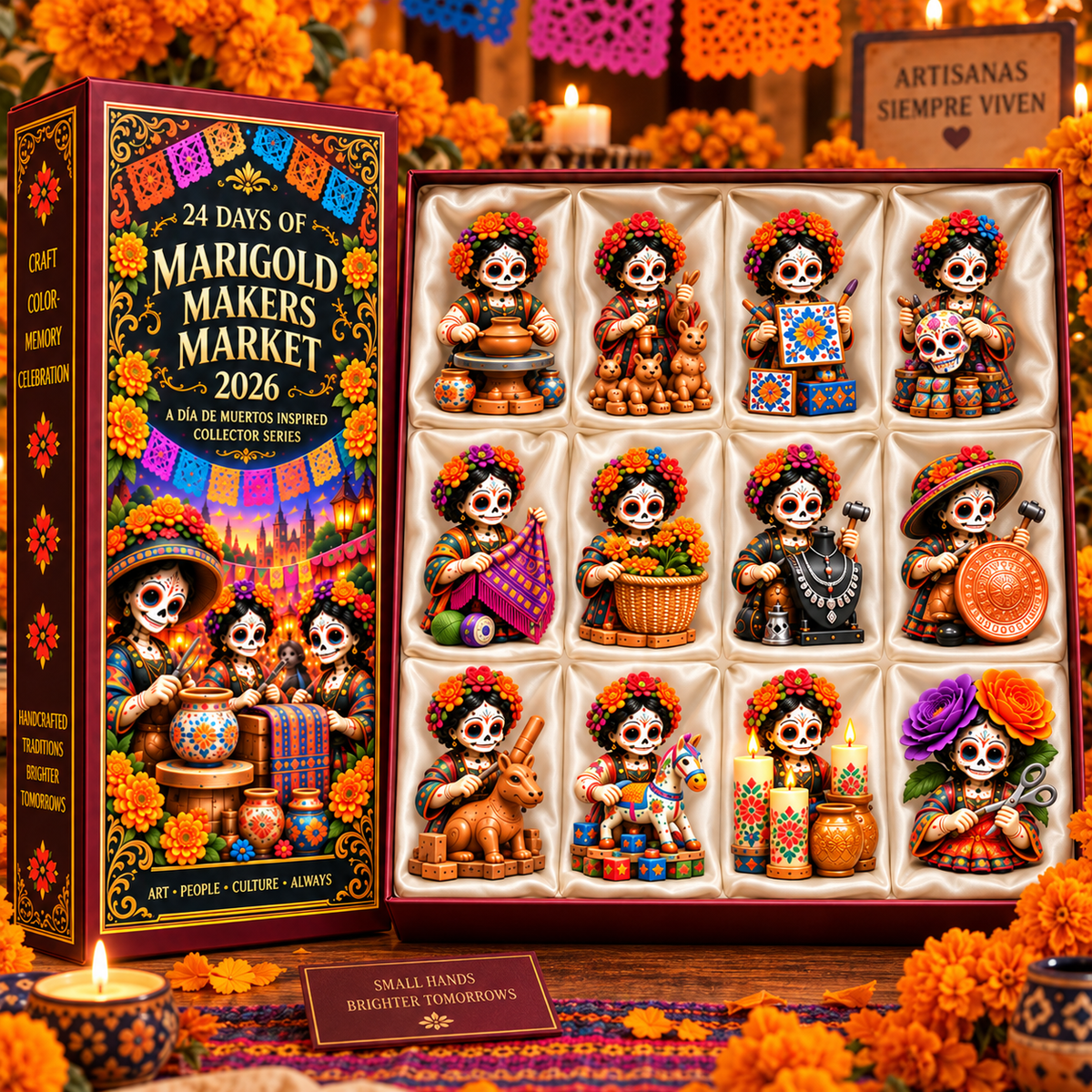 🔥24 Days of Handcrafted Tradition — Día de Muertos Marigold Makers Market Advent Calendar 2026