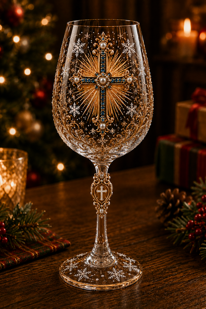 🎉🇺🇸 Limited Edition! 🔥 Only 100 sets available!  ✝️Faith & Grace 3D Christian Wine Glass Set – Meaningful Faith Gift✨🎁