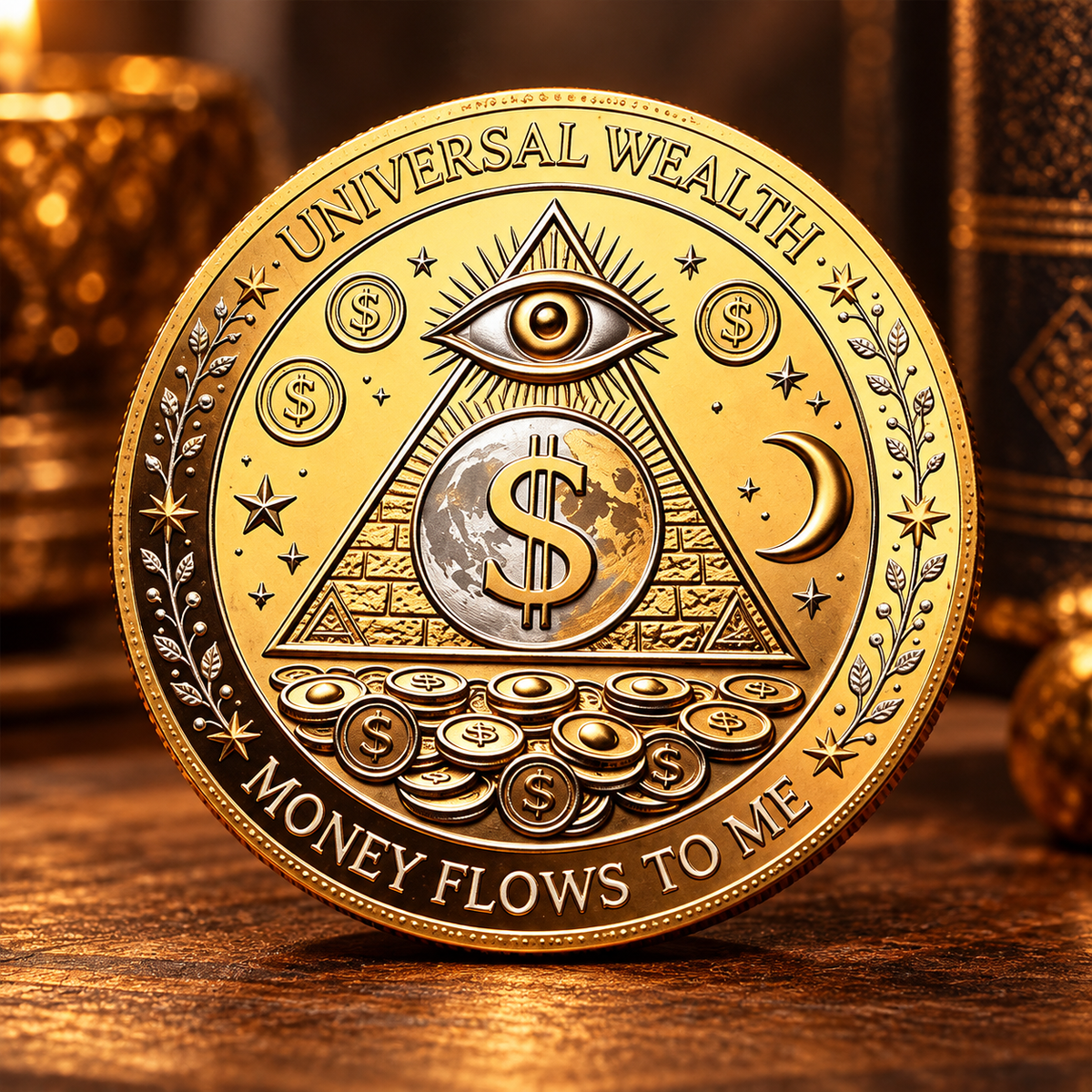 🏆🇺🇸 Limited Edition! 💰3D Wealth Coin – Gold-Tone Prosperity Symbol with Double-Sided Relief
