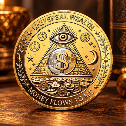 🏆🇺🇸 Limited Edition! 💰3D Wealth Coin – Gold-Tone Prosperity Symbol with Double-Sided Relief