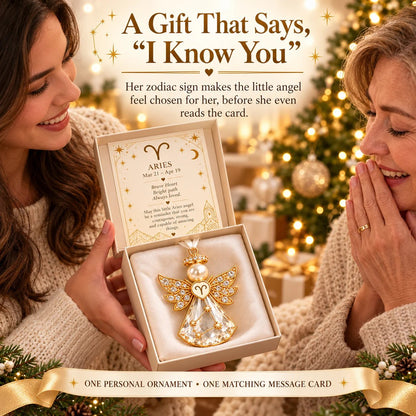👼 Christmas Zodiac Guardian Angel Keepsake | 12 Signs with Jewel-Toned Designs & Meaningful Gift Cards ✨
