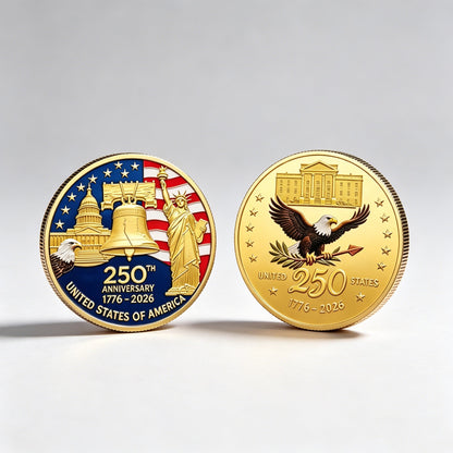🎉🇺🇸 Limited Edition! 🔥🎁9PCS USA 250th Anniversary Commemorative Coin Gift Set