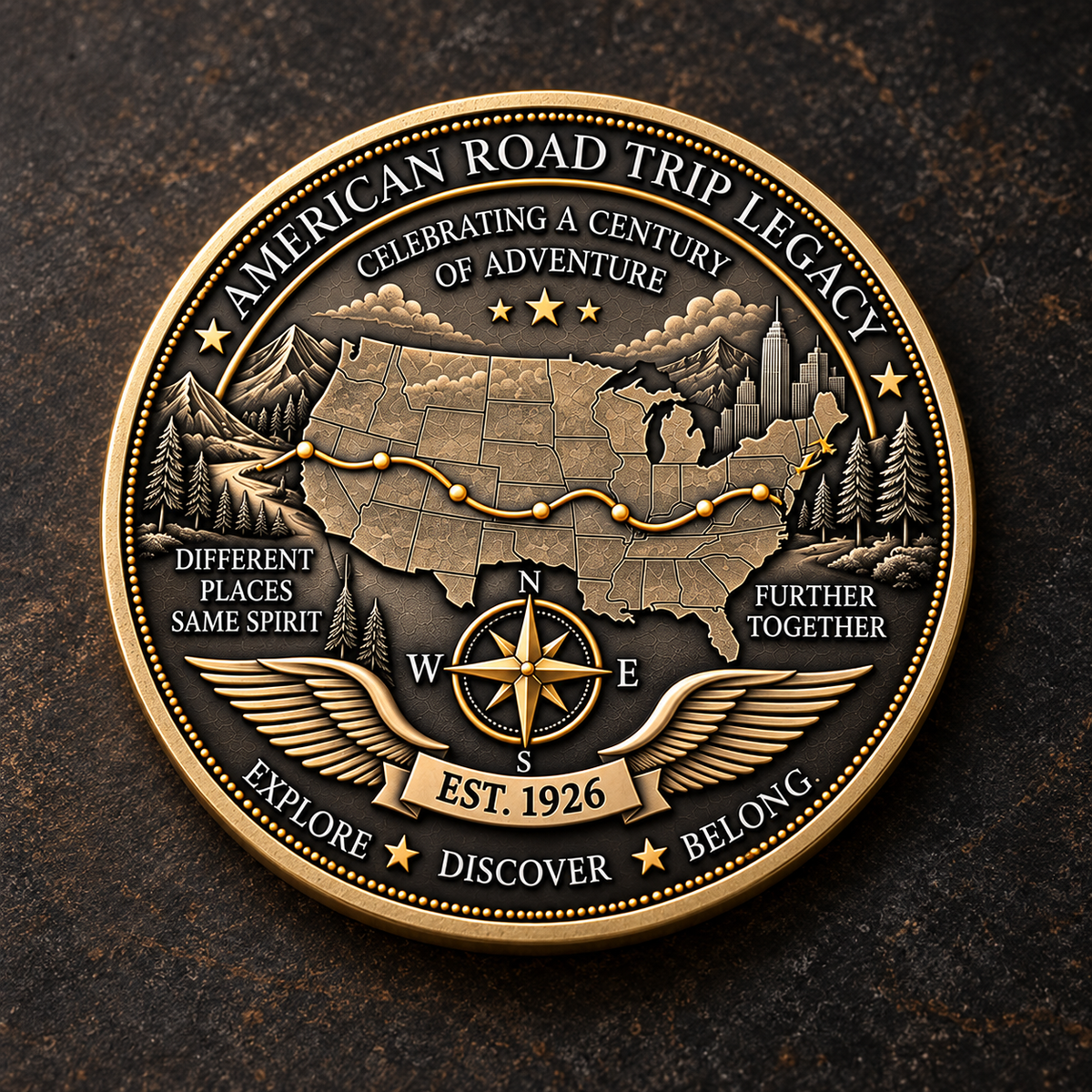🎉🇺🇸 Limited Edition!🔥🔥Open Road 1926–2026 Commemorative Coin