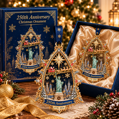 🎉🇺🇸 Limited Edition!🎄250th Anniversary Christmas Ornament 2026,Statue of Liberty & New York City Commemorative Ornament,