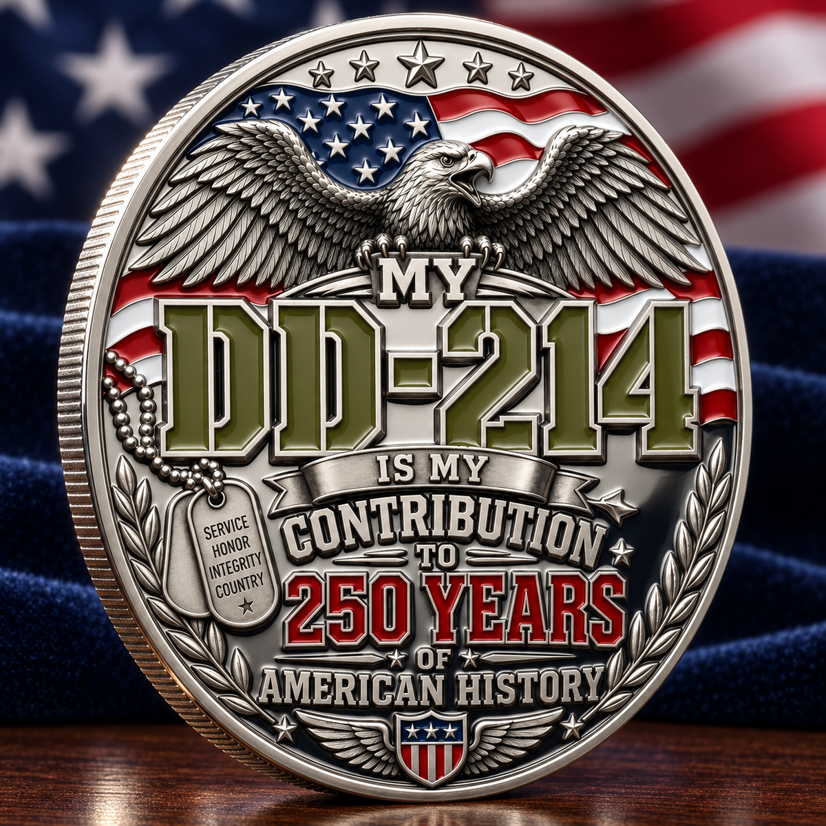 🎉🇺🇸 Limited Edition! 🔥 Only 250 Available! Veteran Pride DD-214 Commemorative Coin