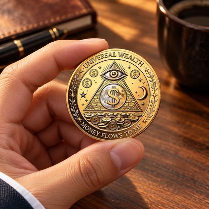 🏆🇺🇸 Limited Edition! 💰3D Wealth Coin – Gold-Tone Prosperity Symbol with Double-Sided Relief